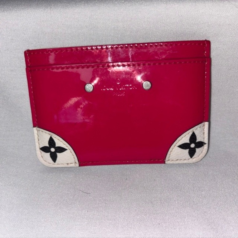 Louis Vuitton Vernis Patent Leather Card Holder Pink Trunk Detail M61508 - Picture 2 of 8